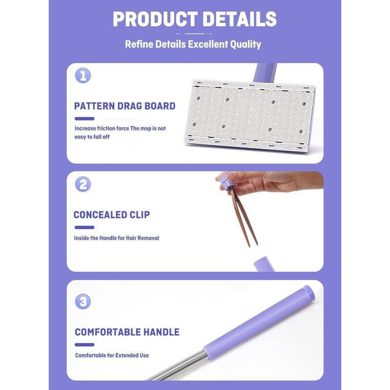 No-Wash Mop, Uses Disposable Face Towel, Hands-Free Replacement, Dry and Wet Multi Surface Floor Cleaner, Bathroom Cleaning