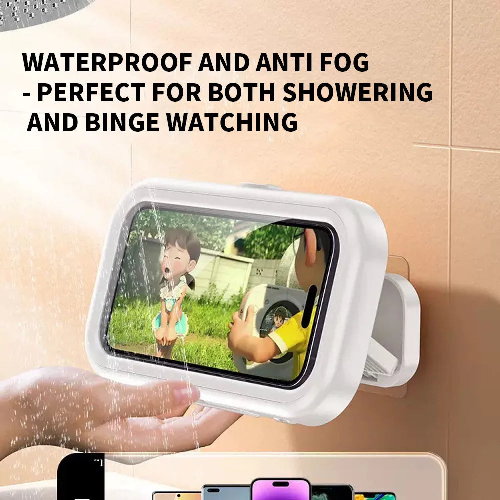 Bathroom Waterproof Phone Holder No Drilling Installation Extendable and Rotatable Suitable for Use during Showering