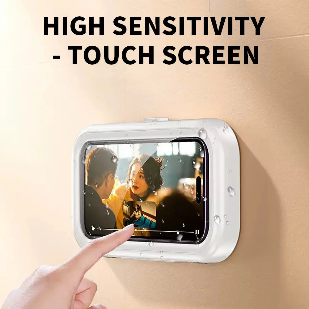 Bathroom Waterproof Phone Holder No Drilling Installation Extendable and Rotatable Suitable for Use during Showering